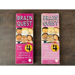 Brain Quest Grade 4 Deck 2 Ages 9-10 Educational Question Cards Multicolor
